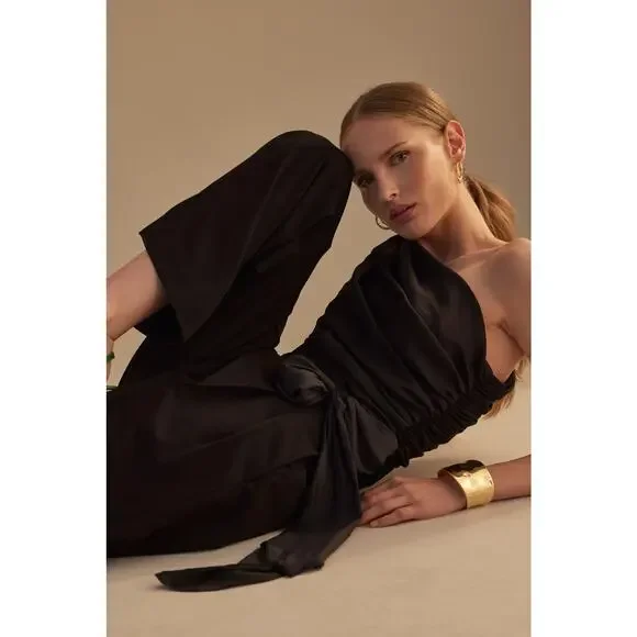 NWT Anthropologie DOLAN Single-Shoulder Black Top - Medium - Picture 9 of 10